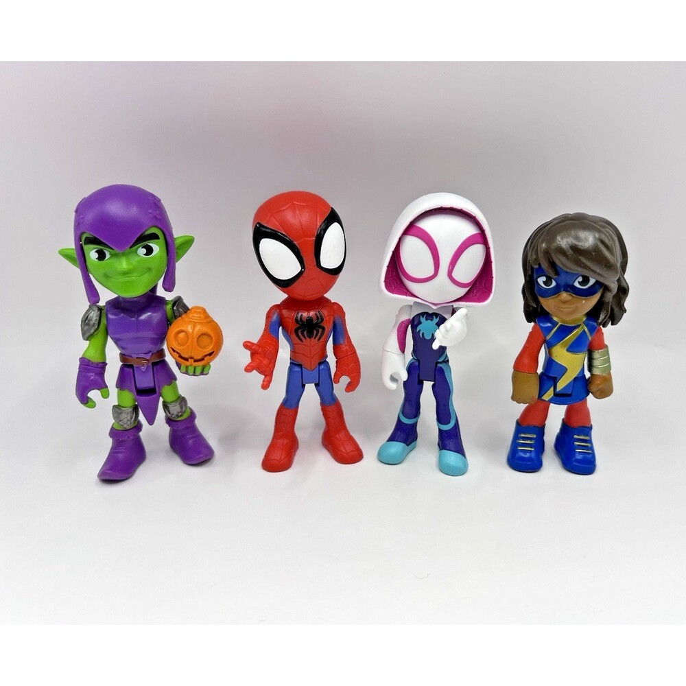 Marvel Spidey and His Amazing Friends 4" Figures Lot Of 4 Goblin Ghost Ms Marvel